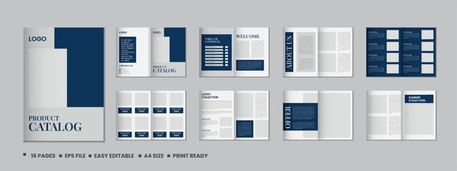 Furniture product catalogue design, multipage brochure catalog template design with mockup