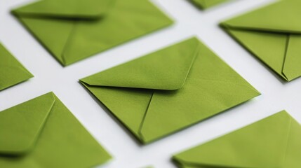 close up of a envelope light green color