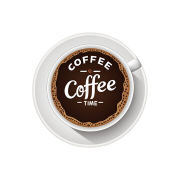 Cup of Fresh Coffee. Vector Illustration.. Decorative Design for Cafeteria, Posters, Banners, Cards
