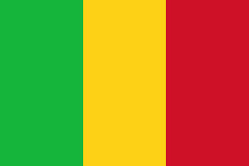 Close-up of green, yellow and red tricolor national flag of African country of Mali. Illustration made February 18th, 2024, Zurich, Switzerland. - obrazy, fototapety, plakaty