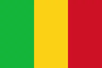 Fotobehang Close-up of green, yellow and red tricolor national flag of African country of Mali. Illustration made February 18th, 2024, Zurich, Switzerland. © Michael Derrer Fuchs