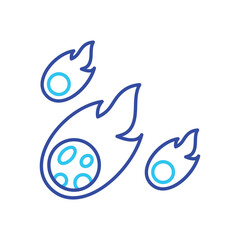 Dark and light blue Meteorite vector icon