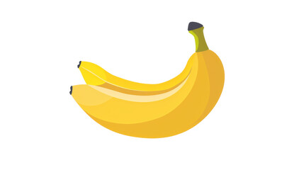 Banana Flat Logo Design on Transparent Background