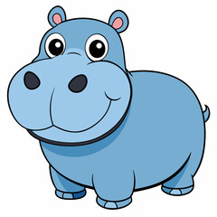 Hippopotamus isolated on white background with clipping path
