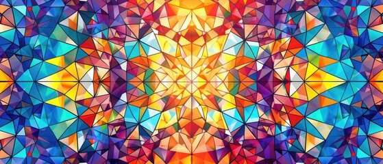 Geometric design, Mosaic of a vector kaleidoscope, abstract Mosaic Background, colorful Futuristic...