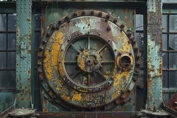 Fototapeta premium Rust and Regeneration, Photography that finds beauty in the decay of industrial sites, where rust and disrepair tell stories of change and the passage of industrial eras.
