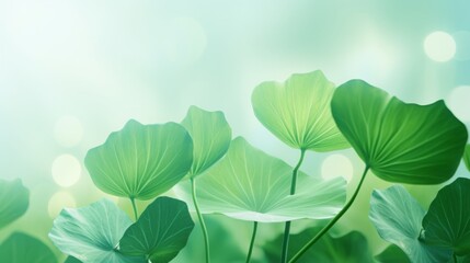 Green Lotus leaves background