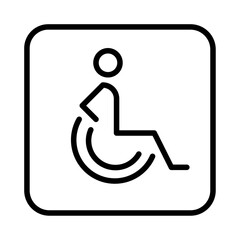 Disabled wheelchair icon. Disable symbol logo, isolated on white, vector. Handicap parking sign