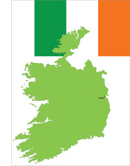 Rep. Ireland flag and, vector illustration