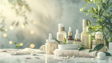 Organic Skincare Products in Spa Setting