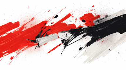Abstract vintage Japanese background, red and black paint splashes	
