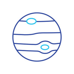 Dark and light blue Neptune vector icon