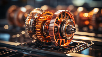 Cutting-edge technology in the industrial world: black and white equipment for cars, machines, and computers Vintage electric tools for modern needs, generative AI