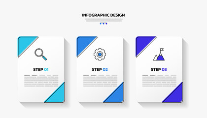 Modern infographic design template with 3 options or steps