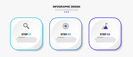 Modern infographic design template with 3 options or steps