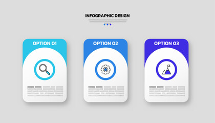 Obraz premium Modern infographic design template with 3 options or steps