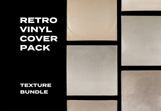 Vinyl Music Cover EP Album Rock Rap Retro Overlay Texture Pack Bundle Effect Surface