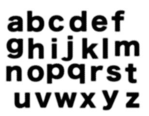 ハーフトーンのアルファベットのセット　小文字　2　黒