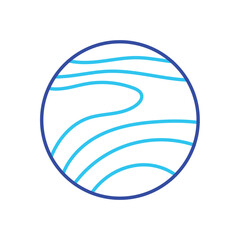 Dark and light blue Venus vector icon