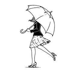 Girl Holding an Umbrella
