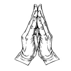 Prayer Hands Handdrawn