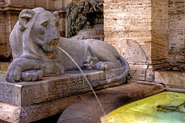 Particolare della fontana dell'Acqua Felice Roma particolare 1372 - obrazy, fototapety, plakaty