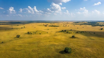 Fototapeta premium Sprawling Savanna Landscape from Above