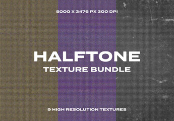 Halftone Photo Illustration Risograph Printer Grain Overlay Texture Pack Bundle Effect Surface