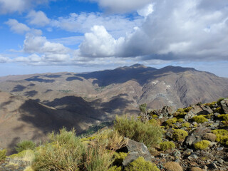 Nice views, great natures, and beauty landscapes, cloud and mountain, large valleys between rivers, wild forest, nice background, beautiful places and magic nature, from high Atlas Mountains morocco