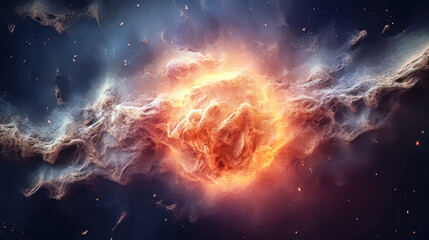 A mesmerizing nebula, a cluster of stars in deep space - obrazy, fototapety, plakaty