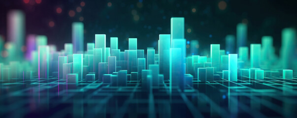 Abstract digital background. Can be used for technological processes, neural networks and AI, digital storages, sound and graphic forms, science, education, etc.