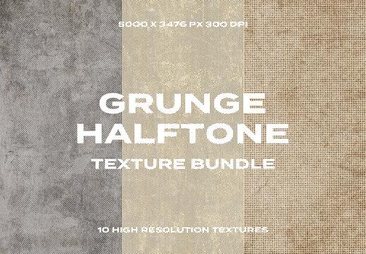 Grunge Halftone Photo Illustration Risograph Printer Grain Overlay Texture Pack Bundle Effect Surface