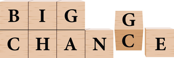 Big Change and Big Chance Wooden Cube