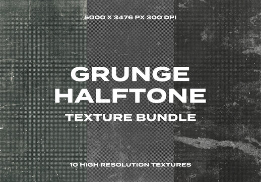 Grunge Halftone Photo Illustration Risograph Printer Grain Overlay Texture Pack Bundle Effect Surface