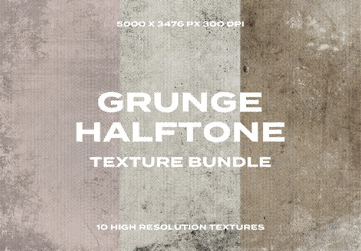 Grunge Halftone Photo Illustration Risograph Printer Grain Overlay Texture Pack Bundle Effect Surface