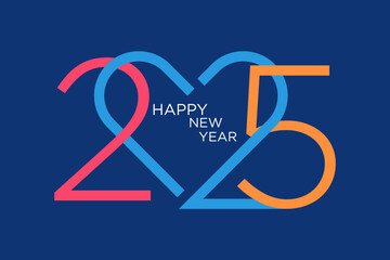 2025 Happy New Year, colorful design vector. trend new year 2025 template	