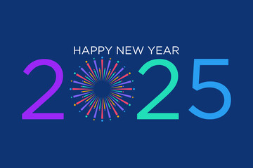 2025 Happy New Year, colorful design vector. trend new year 2025 template	