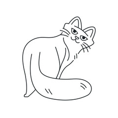 Adorable cat color element. Cartoon cute animal.
