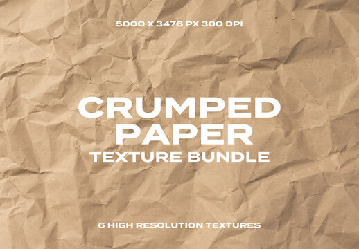 Crumped Paper Recycled Overlay Texture Pack Bundle Effect Surface