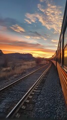 Obraz premium Train journey across the country
