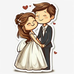 Fototapeta premium cute little Indian wedding couples in a traditional dress sticker 