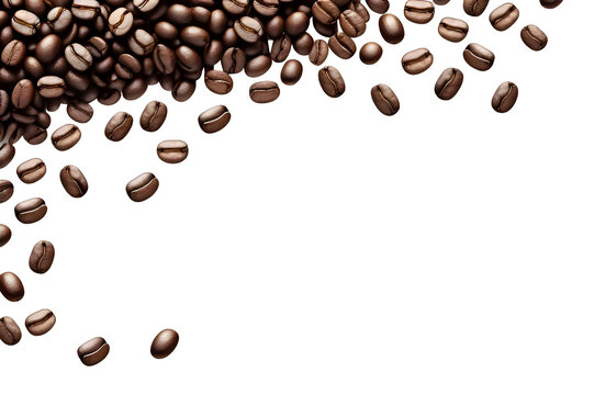 realistic illustration of coffee beans on a transparent background
