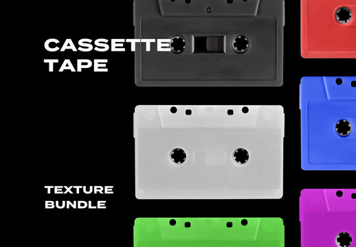 Cassette Tape Case Retro Music Overlay Texture Pack Bundle Effect Surface Mockup