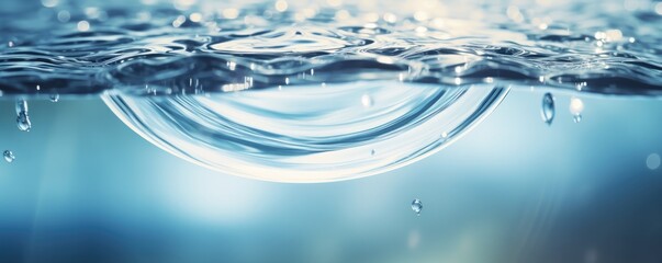 Close up view of splash in clear healthy water from mountains, banner. Generative Ai.
