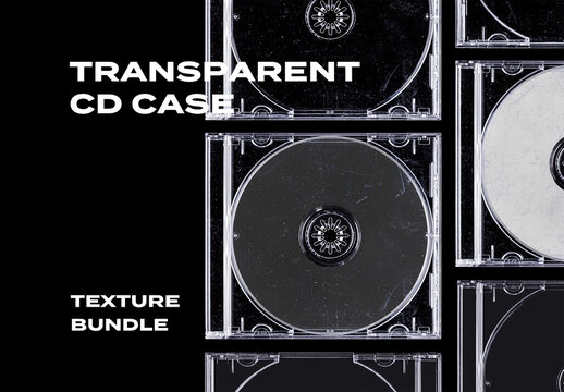 Transparent CD Disk Compact DVD Game Disc Case Overlay Texture Pack Bundle Effect Surface Mockup
