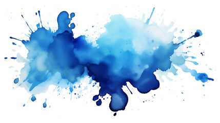 PNG watercolor stain blue paint splatter Generative AI