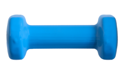 Blue dumbbells 1.5 kg. isolated on white background.