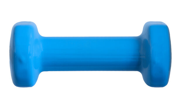 Blue dumbbells 1.5 kg. isolated on white background.