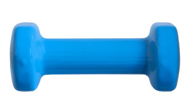 Blue dumbbells 1.5 kg. isolated on white background.