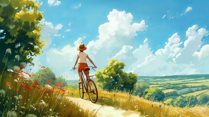 Fototapeta premium Summer day on the bicycle 
